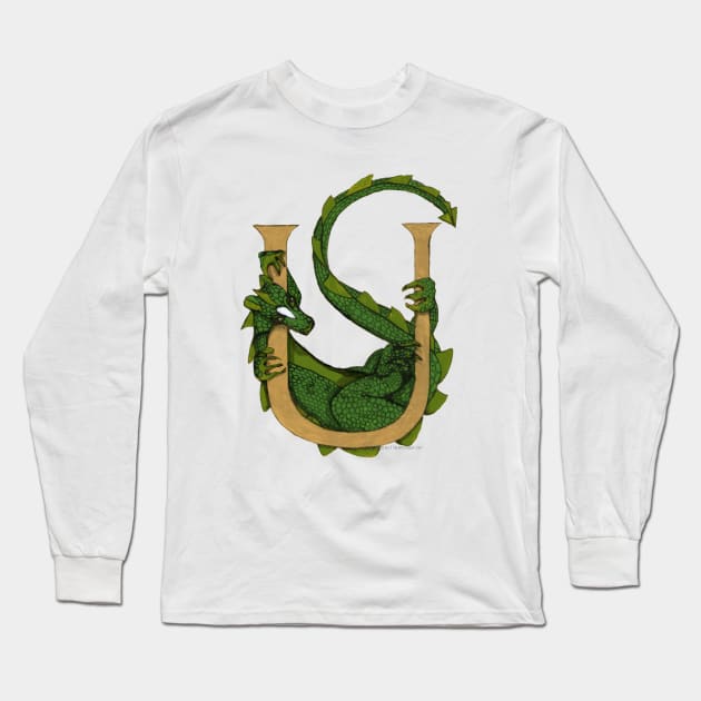 Green Dragon Letter U 2023 Long Sleeve T-Shirt by Donnahuntriss